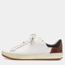 Berluti White/Brown Leather Low Top Sneakers Size 41