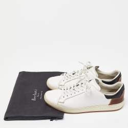 Berluti White/Brown Leather Low Top Sneakers Size 41