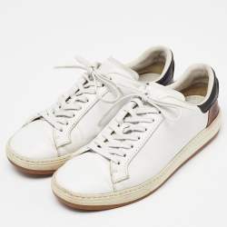 Berluti White/Brown Leather Low Top Sneakers Size 41