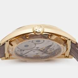 Pre Owned Bernhard H.Mayer Silver Rose Gold PVD Plated Stainless Steel Leather Mecanique BH30/CWR Men's Wristwatch 44 mm