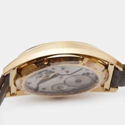 Pre Owned Bernhard H.Mayer Silver Rose Gold PVD Plated Stainless Steel Leather Mecanique BH30/CWR Men's Wristwatch 44 mm