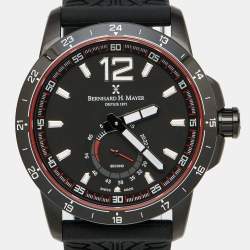 Pre Owned Bernhard H.Mayer Black PVD Coated Stainless Steel Silicone Drift Glider BH11/CW Men's Wristwatch 44 mm