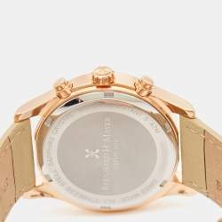 Bernhard H. Mayer Khaki Rose Gold PVD Coated Stainless Steel Leather Iris Chronograph BH13/DWR Unisex Wristwatch 38 mm