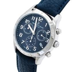 Pre Owned Bernard H. Mayer Blue Stainless Steel Iris Chronograph Men's Wristwatch 38 mm