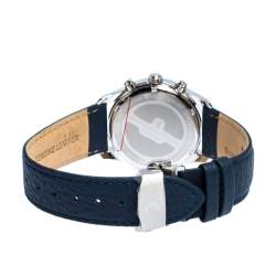 Pre Owned Bernard H. Mayer Blue Stainless Steel Iris Chronograph Men's Wristwatch 38 mm