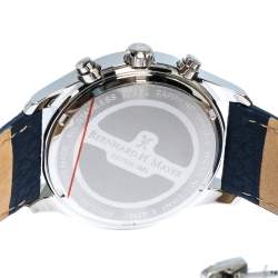 Pre Owned Bernard H. Mayer Blue Stainless Steel Iris Chronograph Men's Wristwatch 38 mm