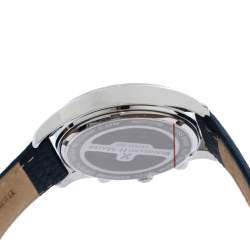 Pre Owned Bernard H. Mayer Blue Stainless Steel Iris Chronograph Men's Wristwatch 38 mm