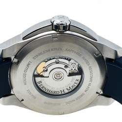 Bernhard H. Mayer Black Stainless Steel Limited Edition PowerMaster First Blue BH37T/CW Men's Wristwatch 44 mm