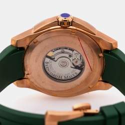 Pre Owned Bernhard H.Mayer Green Rose Gold PVD Plated Stainless Steel Rubber PowerMaster First BH38T/CW Men's Wristwatch 44 mm