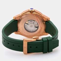 Pre Owned Bernhard H.Mayer Green Rose Gold PVD Plated Stainless Steel Rubber PowerMaster First BH38T/CW Men's Wristwatch 44 mm