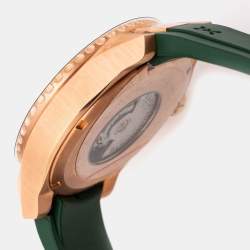 Pre Owned Bernhard H.Mayer Green Rose Gold PVD Plated Stainless Steel Rubber PowerMaster First BH38T/CW Men's Wristwatch 44 mm