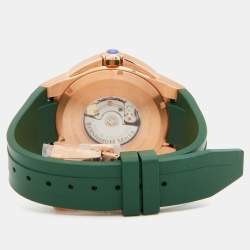Bernhard H. Mayer Green Ceramic Rose Gold PVD Plated Stainless Steel Rubber Limited Edition PowerMaster BH45T/CW Men's Wristwatch 44 mm
