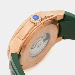 Bernhard H. Mayer Green Ceramic Rose Gold PVD Plated Stainless Steel Rubber Limited Edition PowerMaster BH45T/CW Men's Wristwatch 44 mm