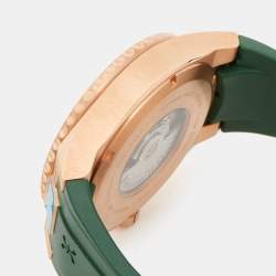 Bernhard H. Mayer Green Ceramic Rose Gold PVD Plated Stainless Steel Rubber Limited Edition PowerMaster BH45T/CW Men's Wristwatch 44 mm