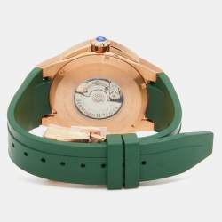 Bernhard H. Mayer Green Ceramic Rose Gold PVD Plated Stainless Steel Rubber Limited Edition PowerMaster BH45T/CW Men's Wristwatch 44 mm