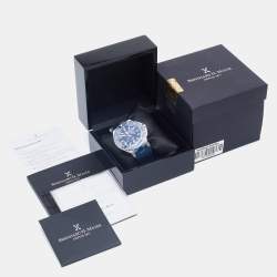 Bernhard H. Mayer Blue Ceramic Stainless Steel Rubber Limited Edition PowerMaster Blue BH44T/CW Men's Wristwatch 44 mm