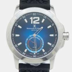 Bernhard H. Mayer Blue Stainless Steel Silicone Drift BH01P/CW Men's Wristwatch 44 mm