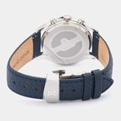 Bernard H. Mayer Blue Stainless Steel Leather Iris BH13/CWR Unisex Wristwatch 38 mm