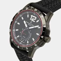 Bernhard H.Mayer Black PVD Coated Stainless Steel Silicone Drift Glider BH11P/CW Men's Wristwatch 44 mm