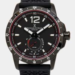 Bernhard H.Mayer Black PVD Coated Stainless Steel Silicone Drift Glider BH11P/CW Men's Wristwatch 44 mm