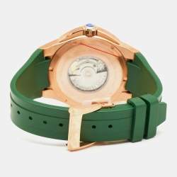Bernhard H. Mayer Green Ceramic Rose Gold PVD Plated Stainless Steel Rubber Limited Edition PowerMaster BH45T/CW Men's Wristwatch 44 mm