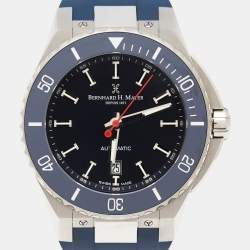 Bernhard H. Mayer Blue Ceramic Stainless Steel Rubber Limited Edition PowerMaster Blue BH44T/CW Men's Wristwatch 44 mm