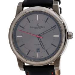 Pre Owned Bernhard H. Mayer Black Gun IP Plated Stainless Steel Stallion Men's Wristwatch 44 mm