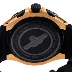 Pre Owned Bernhard H. Mayer Black Rose Gold Plated Steel Victor Chronograph Men's Wristwatch 50 mm