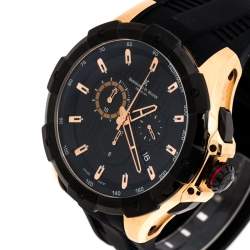 Pre Owned Bernhard H. Mayer Black Rose Gold Plated Steel Victor Chronograph Men's Wristwatch 50 mm