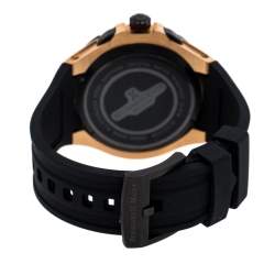 Pre Owned Bernhard H. Mayer Black Rose Gold Plated Steel Victor Chronograph Men's Wristwatch 50 mm