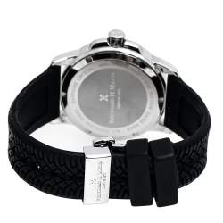 Bernhard H. Mayer Blue Stainless Steel Black Silicon Drift Men's Wristwatch 44 mm