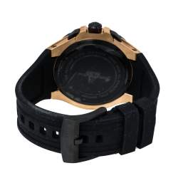 Pre Owned Bernhard H. Mayer Black Rose Gold Plated Steel Victor Chronograph Men's Wristwatch 50 mm