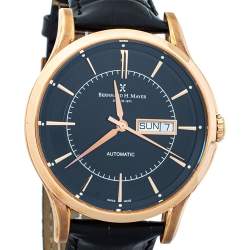 Pre Owned Bernhard H. Mayer Black Rose Gold PVD Plated Stainless Steel Chronos-Rose Gold Limited Edition Men's Wristwatch 42mm