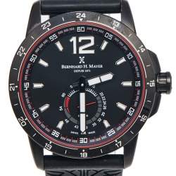 Pre Owned Bernhard H. Mayer Black PVD Plated Stainless Steel Rubber Drift Glider BH11/CW Men's Wristwatch 44 mm