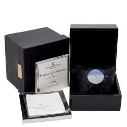 Bernhard H Mayer Black Stainless Steel Leather IL Nero Men's Wristwatch  44 mm