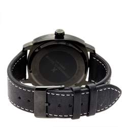Bernhard H Mayer Black Stainless Steel Leather IL Nero Men's Wristwatch  44 mm