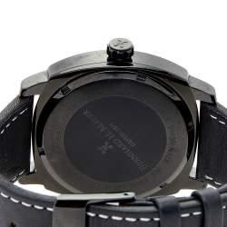 Bernhard H Mayer Black Stainless Steel Leather IL Nero Men's Wristwatch  44 mm