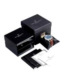 Pre Owned Bernhard H. Mayer Blue Stainless Steel Croco Printed Leather Ballad BH06/CW Men's Wristwatch 44 mm