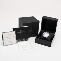 Pre Owned Bernhard H. Mayer Blue Stainless Steel Leather Ascent Chronograph BH06/CWP Men's Wristwatch 44 mm