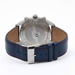 Pre Owned Bernhard H. Mayer Blue Stainless Steel Leather Ascent Chronograph BH06/CWP Men's Wristwatch 44 mm