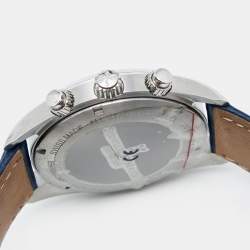 Pre Owned Bernhard H. Mayer Blue Stainless Steel Leather Ascent Chronograph BH06/CWP Men's Wristwatch 44 mm