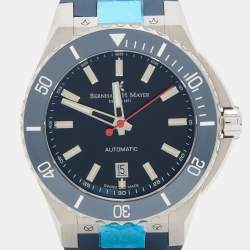Bernhard H. Mayer Blue Ceramic Stainless Steel Rubber Limited Edition PowerMaster Blue BH44T/CW Men's Wristwatch 44 mm
