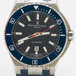 Bernhard H. Mayer Blue Ceramic Stainless Steel Rubber Limited Edition PowerMaster Blue BH44T/CW Men's Wristwatch 44 mm