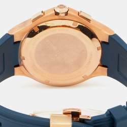 Pre Owned Bernhard H. Mayer Blue Rose Gold Plated Stainless Steel Rubber Le Classique Chronograph BH39P/CW Men's Wristwatch 44 mm