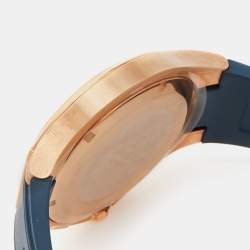 Pre Owned Bernhard H. Mayer Blue Rose Gold Plated Stainless Steel Rubber Le Classique Chronograph BH39P/CW Men's Wristwatch 44 mm