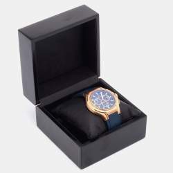 Pre Owned Bernhard H. Mayer Blue Rose Gold Plated Stainless Steel Rubber Le Classique Chronograph BH39P/CW Men's Wristwatch 44 mm