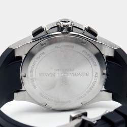 Bernhard H. Mayer Black Stainless Steel Rubber PowerMaster Chronograph BH43T/CW Men's Wristwatch 44 mm