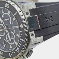 Bernhard H. Mayer Black Stainless Steel Rubber PowerMaster Chronograph BH43T/CW Men's Wristwatch 44 mm