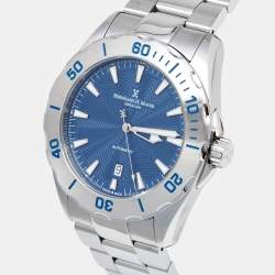 Bernhard H. Mayer Blue Stainless Steel Ballad BHO5/CWR Men's Wristwatch 44 mm
