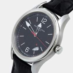 Pre Owned Bernhard H. Mayer Black Stainless Steel Leather Force Ultimate B2499/CW Men's Wristwatch 41 mm